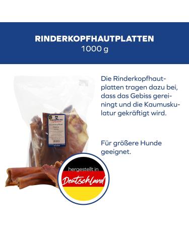 Schwenner Beef Head Skin Panels - Premium Dried Dog Snacks for Dental Health | 1kg Chewing Treats - Buy Online on SooperMarket.com