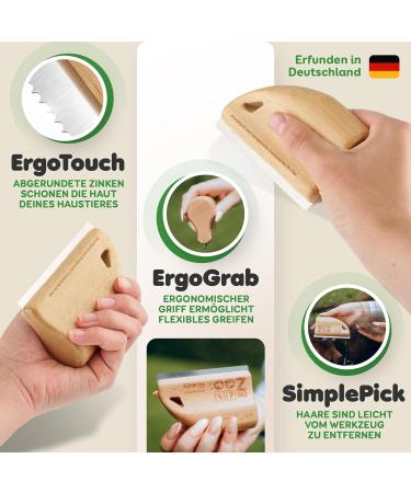 Robbi Dog Brush - Short Hair Curry Comb for All Dog Sizes | Effective Undercoat & Top Coat Removal | Durable Wooden Design - Buy Online on SooperMarket.com