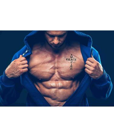 Dopetattoo 6 Sheets Temporary Tattoos Cross Grace | Neck, Arm, Chest | Amazing Designs - Buy Online on SooperMarket.com