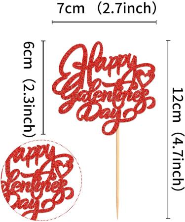 24 PCS Happy Galentines Day Cupcake Toppers Glitter Sweet Love Valentine Cupcake Picks for Valentine's Day Theme Birthday Party Cake Decorations Valentines Day Party Decorations Supplies - Buy Online on SooperMarket.com
