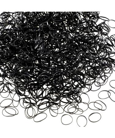 Packing of 2000 pieces mini elastic hair bands vast lichen rubber tapes for children's hair wedding hairstyle small dreadlocks and more (black)
