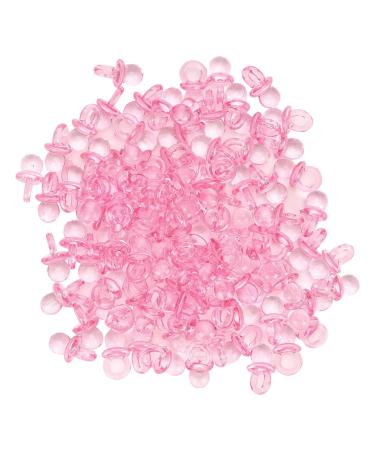 Pilipane 200pcs Acrylic Pacifier Set Decorative Mini Baby Nipples for Baptism Birthday and Baby Shower Gifts(Pink)