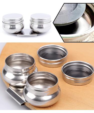 Stainless Steel Double Dipper Oil Painting Palette Cup with Lid - Leakproof Design, Clip-On Feature for Palette - Buy Online on SooperMarket.com