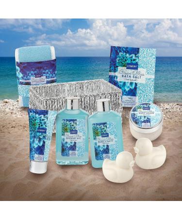 Heavenly Ocean Bliss Home Spa Gift Basket - 9pc Bath & Body Set for Women - Perfect for Father's Day, Wedding, Anniversary, Birthday, Graduation - Buy Online on SooperMarket.com