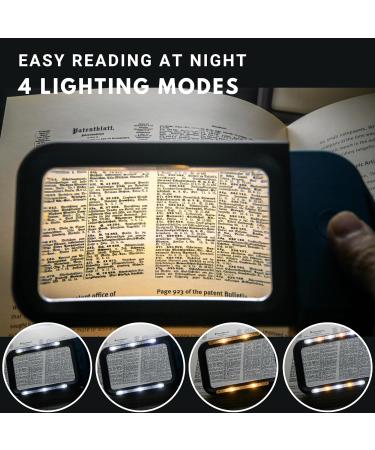 VOCA Magnifying Glass with Light 3X Large Rectangle Reading Magnifier with 10 LEDs for Seniors with Macular Degeneration Newspaper Books Small Print for Low Visions (Blue) - Buy Online on SooperMarket.com