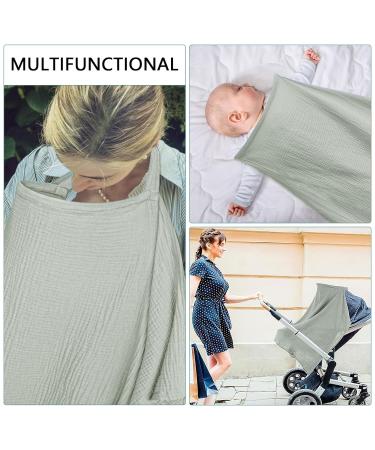 Shop Soft & Breathable Hillhill Cotton Breastfeeding Cover - Still Towel Snack Apron for Moms | Portable Nursing Gift in Blue & Greyish Green - Buy Online on SooperMarket.com