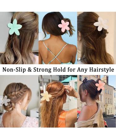 WUBAYI Floral Hair Claw Clips - Strong Hold for Women and Girls with Medium Thick Hair - 6 Pack #004 - Buy Online on SooperMarket.com