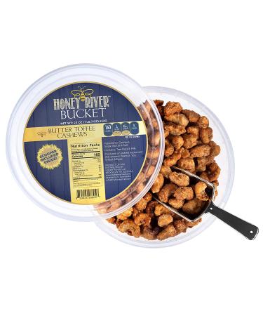 23 oz. Butter Toffee Cashews Party Bucket with Mini Scooper - Perfect Gift or Table-Top Treat - Buy Online on SooperMarket.com