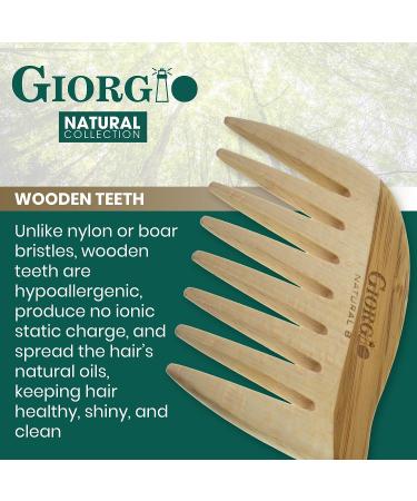 Giorgio GIONAT8 Small Natural Wooden Hair Comb for Curly & Thick Hair - Buy Online on SooperMarket.com