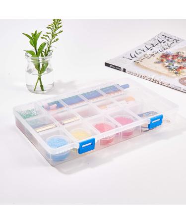 Benecreat 4 Pack Large Transparent Plastic Storage Box with Adjustable Dividers - 18 Grids for Jewelry Beads, Tools, and Craft Accessories - 9.4x5.7x1.18 Inch - Buy Online on SooperMarket.com