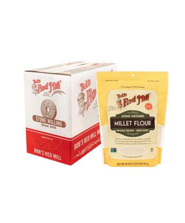 Bob's Red Mill Stone Ground Whole Grain, Millet Flour, 20 Ounce (Pack of 4)