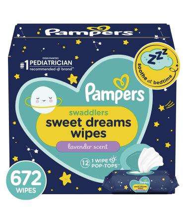 Pampers Swaddlers Sweet Dreams Sensitive Baby Wipes 12-Pack, 672 Total Wipes