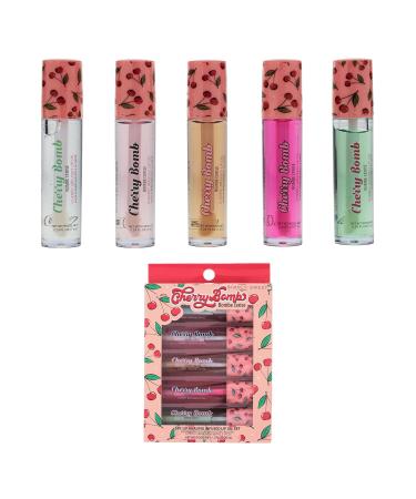 Expressions 5pc Cherry Bomb Lip Oil Set | Healing Cherry Infused Lip Care & Repair with Precision Applicator - Buy Online on SooperMarket.com