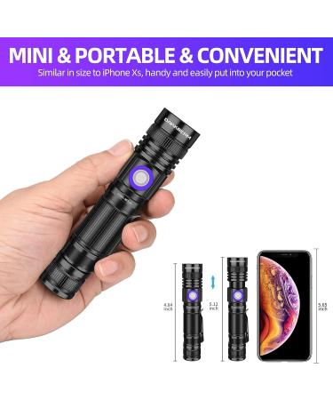 DARKBEAM UV Light Torch Ultraviolet Flashlight Rechargeable 365nm Wood's Lamp Black Light Blacklight Portable Mini Handheld LED Pet Urine Ringworm Detector Resin Curing Pocket-Sized - Buy Online on SooperMarket.com