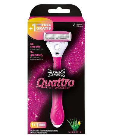 Wilkinson Sword Quattro for Women ladies razor with 1 blade 1 razor + 1 blade