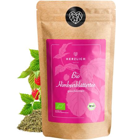 Organic raspberry leaf tea 80g - loose organic raspberry leaves cut & 100% natural organic certified pregnancy tea/herbal tea - bottled and controlled in Germany |Warmly