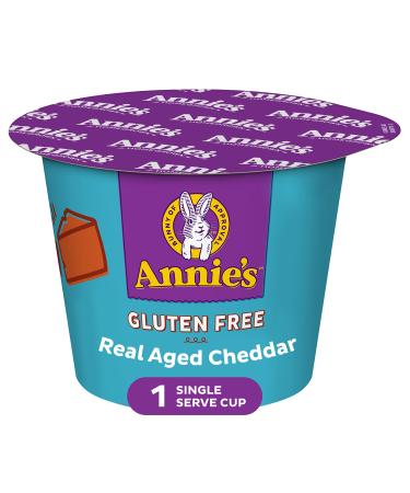 Annie's Gluten Free Macaroni and Cheese, Real Aged Cheddar, Microwavable Dinner, 1 Cup, 2.01 oz. (Pack of 12)