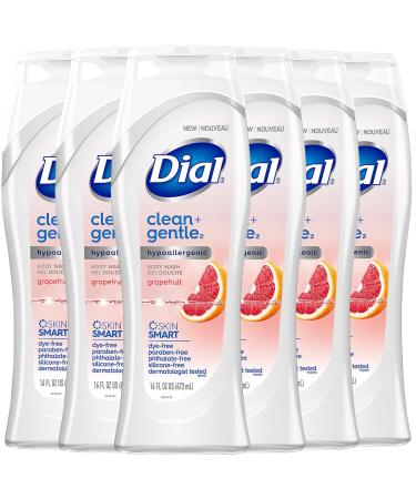 Dial Clean + Gentle Body Wash Grapefruit Scent Hydrating and Moisturizing 16 fl oz (Pack of 6)