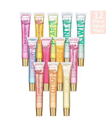 Expressions 12pc Clear Lip Gloss Pack | Hydrating Lip Oils with Vitamin E & Essential Oils | Flavored Tinted Lip Moisturizer - International Shipping - Buy Online on SooperMarket.com