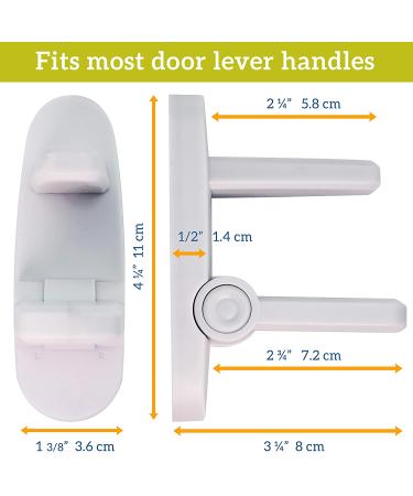 Improved Childproof Door Lever Lock (2 Pack) Prevents Toddlers From Opening Doors. Easy One Hand Operation for Adults. Durable ABS with 3M Adhesive Backing. Simple Install  No Tools Needed (White  2) White 2 - Buy Online on SooperMarket.com