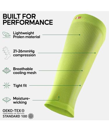 DANISH ENDURANCE Graduated Calf Compression Sleeves 21-26 mmHG - Neon Yellow/Light Blue - Men & Women - Buy Online on SooperMarket.com