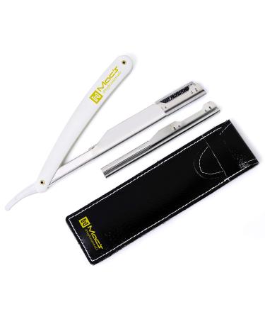 Professional Barber Straight Edge Barber Shaving Razors Macs Brand-50-01 (White)