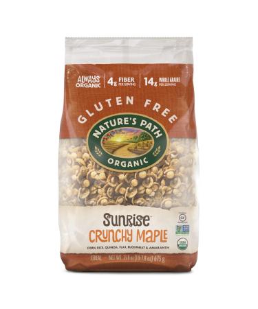 Nature's Path Organic Gluten Free Sunrise Crunchy Maple Cereal 1.48 Lbs. Earth Friendly Package Non-GMO 14g Whole Grains 4g Fiber with Omega-3 Rich Flax Seeds