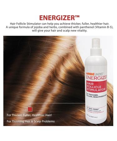 Hobe Labs Energizer Hair Follicle Stimulator with Jojoba and Vitamin B-5 - 12 oz for Thicker Fuller Hair - Buy Online on SooperMarket.com