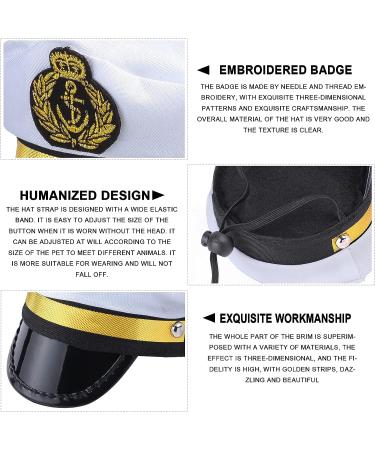 Yewong Pet Captain Sailors Costume Set Dog Cat Sea Captain Hat with Pet Anchor Triangle Bibs Scarf for Cat Puppy Navy Halloween Cosplay Costume Accessories Photo Props (White-B) - Buy Online on SooperMarket.com
