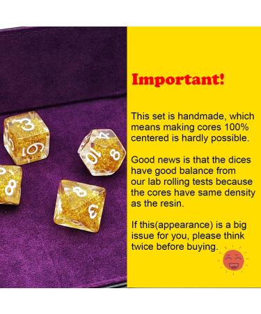 Haxtec Gold Glitter DND Dice Set - 7PCS Polyhedral Dungeons and Dragons Dice for Roleplaying Games - Buy Online on SooperMarket.com