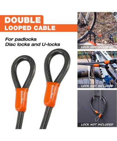 Valuemax 2m Safety Loop Cable - Plastic Coated Steel Cable for Bicycle Motorcycle & eBike | 12mm Thick Black - Secure Your Ride! - Buy Online on SooperMarket.com