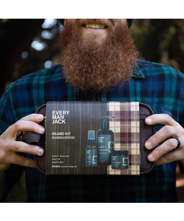 Every Man Jack Sandalwood Beard Set - Full-Sized Grooming Essentials for Men - Buy Online on SooperMarket.com