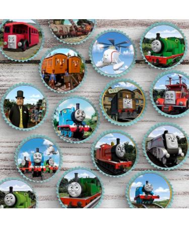 24 x Precut Thomas The Tank Engine Edible Wafer Paper Cupcake Toppers For Cakes
