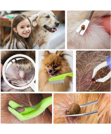 Starfa Lab Tick Removal Tool Set - 7PCs Plastic Lever & Stainless Steel Tweezers for Dogs Cats & Humans - Buy Online on SooperMarket.com