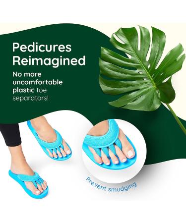 Pedi Couture Women's Pedicure Sandals - Turquoise Toe Separator Slippers - Buy Online on SooperMarket.com
