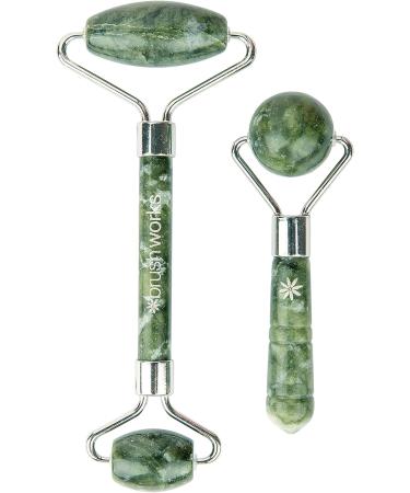 Brushworks Jade Roller & Globe Set - Pink | Facial Massage Tool Set - Buy Online on SooperMarket.com