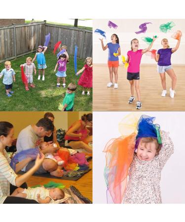 Linkbro Scarves 12 Pack - Premium Juggling & Sensory Tools 60x60cm Dancing Scarves for Kids & Adults - Buy Online on SooperMarket.com