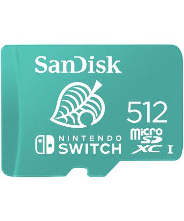 SanDisk 512GB microSDXC-Card, Licensed for Nintendo -Switch - SDSQXAO-512G-GNCZN Animal Crossing Leaf 512GB