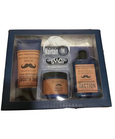 Body Prescriptions Mahogany Maintain The Stach Mens Shaving Kit