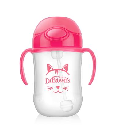 Dr. Brown's Baby's First Straw Cup Sippy Cup with Straw - Pink Critters - 9oz - 6m+