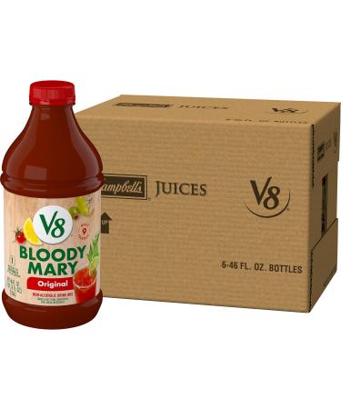 V8 Bloody Mary Mix, Vegetable Juice for Bloody Mary Cocktails, 46 FL OZ Bottle (Pack of 6)