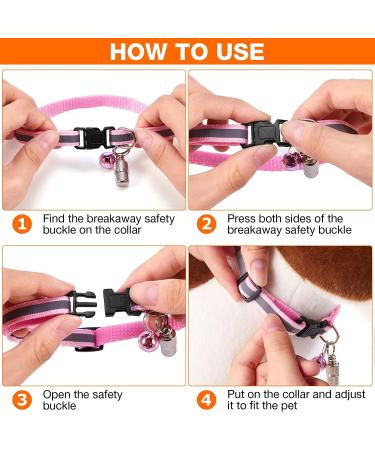 18 Piece Reflective Cat Collars with Bell and Safety Buckles | Durable Nylon Adjustable Collars with 6 Weatherproof ID Tags for Kittens and Puppies - Buy Online on SooperMarket.com
