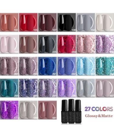 Lavender Violets 48 Gel Polishes UV LED Nail Lamp Kit with Nail Brushes & Top Coats - Q975 Collection - Buy Online on SooperMarket.com