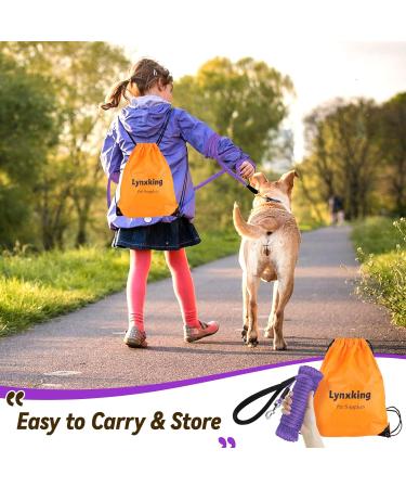Lynxking 15M Purple Check Cord Dog Leash for Small Medium Large Dogs - Heavy Duty Training Lead with Comfortable Handle - Buy Online on SooperMarket.com