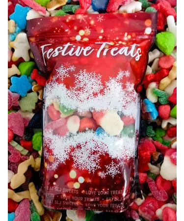 Large Resealable Pouch of Christmas Jelly Festive Treats - Christmas Sweets Mix full of Retro Xmas Jelly Pick N Mix Candy Sweets