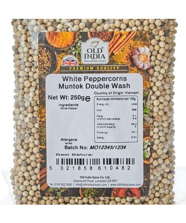 Old India White Peppercorns Muntok Double Wash 250g - Premium Quality Spice - Buy Online on SooperMarket.com
