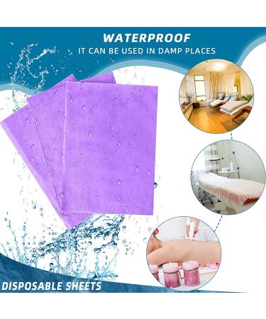 50-Pack 31x70 Inches Waterproof Disposable Bed Sheets - Purple Non-Woven Fabric for Spa, Beauty Salon, Hotels - Buy Online on SooperMarket.com