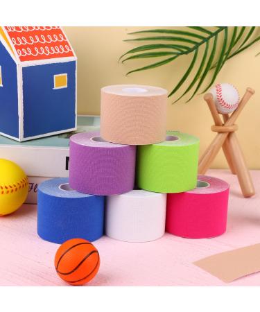 craftshou 6 Rolls Kinesiology Tape Waterproof Athletic Tape Breathable Elastic Sports Physio Tape for Muscle Elbow Knee Shoulder Ankle Pain Relief White - Buy Online on SooperMarket.com
