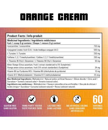 Revolution Nutrition Uprising Smokin' Hot CLA Carnitine Tartrate Caffeine Vitamin B6 B12 300g 60 Servings Orange Cream Orange Cream 300g - Buy Online on SooperMarket.com