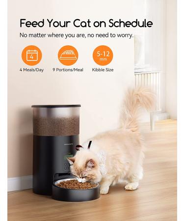 Meowant Automatic Cat Feeder with Desiccant Bag | Timed, Programmable, Portion Control, 4 Meals | Stainless-Steel Bowl, 6L Capacity | Dual Power Supply - Buy Online on SooperMarket.com